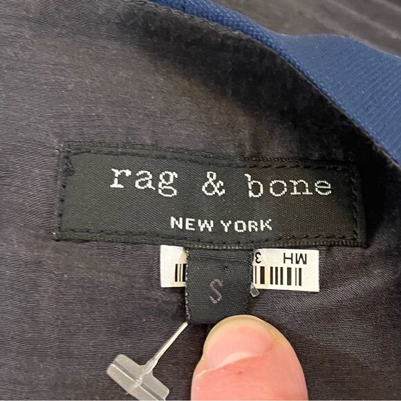 Rag & Bone Blue Sleeveless Back Zip Lined Silk Blend Hi-Low Tunic Top Size Small - Picture 4 of 6